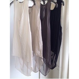 Beautiful people 100% silk white tank